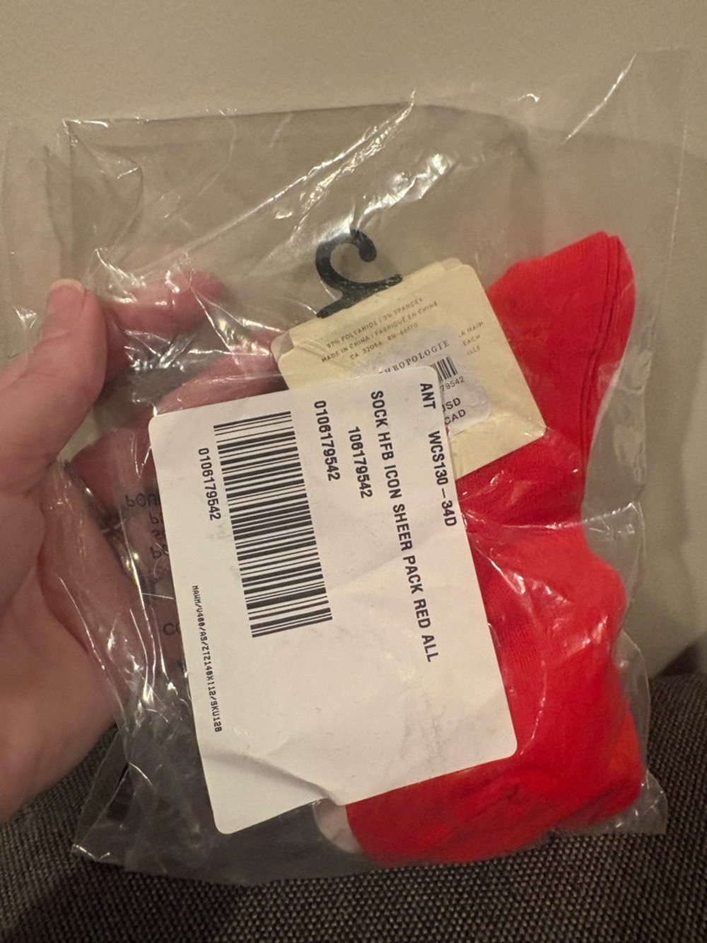 Anthropologie sheer icon socks hearts 2 pack - Picture 2 of 4
